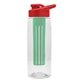 the flair - 26 oz transparent tritan(tm) bottle with drink thru lid, large infuser, and digital imprint