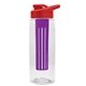 the flair - 26 oz transparent tritan(tm) bottle with drink thru lid, large infuser, and digital imprint