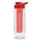 the flair - 26 oz transparent tritan(tm) bottle with drink thru lid, large infuser, and digital imprint
