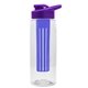 the flair - 26 oz transparent tritan(tm) bottle with drink thru lid, large infuser, and digital imprint