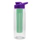 the flair - 26 oz transparent tritan(tm) bottle with drink thru lid, large infuser, and digital imprint
