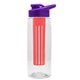 the flair - 26 oz transparent tritan(tm) bottle with drink thru lid, large infuser, and digital imprint