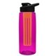 the flair - 26 oz transparent tritan(tm) bottle with drink thru lid, large infuser, and digital imprint