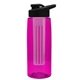 the flair - 26 oz transparent tritan(tm) bottle with drink thru lid, large infuser, and digital imprint