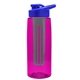 the flair - 26 oz transparent tritan(tm) bottle with drink thru lid, large infuser, and digital imprint