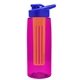 the flair - 26 oz transparent tritan(tm) bottle with drink thru lid, large infuser, and digital imprint