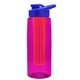 the flair - 26 oz transparent tritan(tm) bottle with drink thru lid, large infuser, and digital imprint