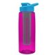 the flair - 26 oz transparent tritan(tm) bottle with drink thru lid, large infuser, and digital imprint