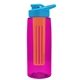 the flair - 26 oz transparent tritan(tm) bottle with drink thru lid, large infuser, and digital imprint
