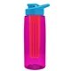 the flair - 26 oz transparent tritan(tm) bottle with drink thru lid, large infuser, and digital imprint