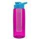the flair - 26 oz transparent tritan(tm) bottle with drink thru lid, large infuser, and digital imprint