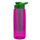 the flair - 26 oz transparent tritan(tm) bottle with drink thru lid, large infuser, and digital imprint