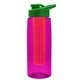 the flair - 26 oz transparent tritan(tm) bottle with drink thru lid, large infuser, and digital imprint