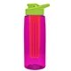 the flair - 26 oz transparent tritan(tm) bottle with drink thru lid, large infuser, and digital imprint