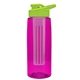 the flair - 26 oz transparent tritan(tm) bottle with drink thru lid, large infuser, and digital imprint
