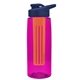 the flair - 26 oz transparent tritan(tm) bottle with drink thru lid, large infuser, and digital imprint