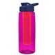 the flair - 26 oz transparent tritan(tm) bottle with drink thru lid, large infuser, and digital imprint