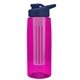 the flair - 26 oz transparent tritan(tm) bottle with drink thru lid, large infuser, and digital imprint