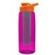 the flair - 26 oz transparent tritan(tm) bottle with drink thru lid, large infuser, and digital imprint