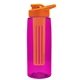 the flair - 26 oz transparent tritan(tm) bottle with drink thru lid, large infuser, and digital imprint