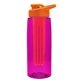 the flair - 26 oz transparent tritan(tm) bottle with drink thru lid, large infuser, and digital imprint