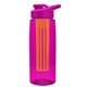 the flair - 26 oz transparent tritan(tm) bottle with drink thru lid, large infuser, and digital imprint
