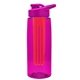 the flair - 26 oz transparent tritan(tm) bottle with drink thru lid, large infuser, and digital imprint
