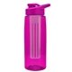 the flair - 26 oz transparent tritan(tm) bottle with drink thru lid, large infuser, and digital imprint
