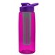 the flair - 26 oz transparent tritan(tm) bottle with drink thru lid, large infuser, and digital imprint