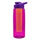 the flair - 26 oz transparent tritan(tm) bottle with drink thru lid, large infuser, and digital imprint