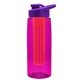 the flair - 26 oz transparent tritan(tm) bottle with drink thru lid, large infuser, and digital imprint