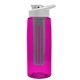 the flair - 26 oz transparent tritan(tm) bottle with drink thru lid, large infuser, and digital imprint