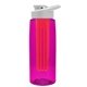 the flair - 26 oz transparent tritan(tm) bottle with drink thru lid, large infuser, and digital imprint