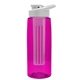 the flair - 26 oz transparent tritan(tm) bottle with drink thru lid, large infuser, and digital imprint
