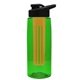 the flair - 26 oz transparent tritan(tm) bottle with drink thru lid, large infuser, and digital imprint