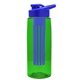 the flair - 26 oz transparent tritan(tm) bottle with drink thru lid, large infuser, and digital imprint