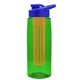 the flair - 26 oz transparent tritan(tm) bottle with drink thru lid, large infuser, and digital imprint