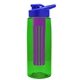 the flair - 26 oz transparent tritan(tm) bottle with drink thru lid, large infuser, and digital imprint