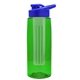 the flair - 26 oz transparent tritan(tm) bottle with drink thru lid, large infuser, and digital imprint
