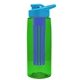 the flair - 26 oz transparent tritan(tm) bottle with drink thru lid, large infuser, and digital imprint
