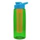 the flair - 26 oz transparent tritan(tm) bottle with drink thru lid, large infuser, and digital imprint