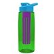 the flair - 26 oz transparent tritan(tm) bottle with drink thru lid, large infuser, and digital imprint