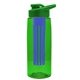 the flair - 26 oz transparent tritan(tm) bottle with drink thru lid, large infuser, and digital imprint