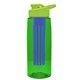 the flair - 26 oz transparent tritan(tm) bottle with drink thru lid, large infuser, and digital imprint