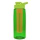 the flair - 26 oz transparent tritan(tm) bottle with drink thru lid, large infuser, and digital imprint