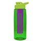 the flair - 26 oz transparent tritan(tm) bottle with drink thru lid, large infuser, and digital imprint