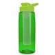 the flair - 26 oz transparent tritan(tm) bottle with drink thru lid, large infuser, and digital imprint