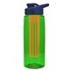 the flair - 26 oz transparent tritan(tm) bottle with drink thru lid, large infuser, and digital imprint
