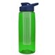 the flair - 26 oz transparent tritan(tm) bottle with drink thru lid, large infuser, and digital imprint
