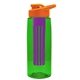 the flair - 26 oz transparent tritan(tm) bottle with drink thru lid, large infuser, and digital imprint